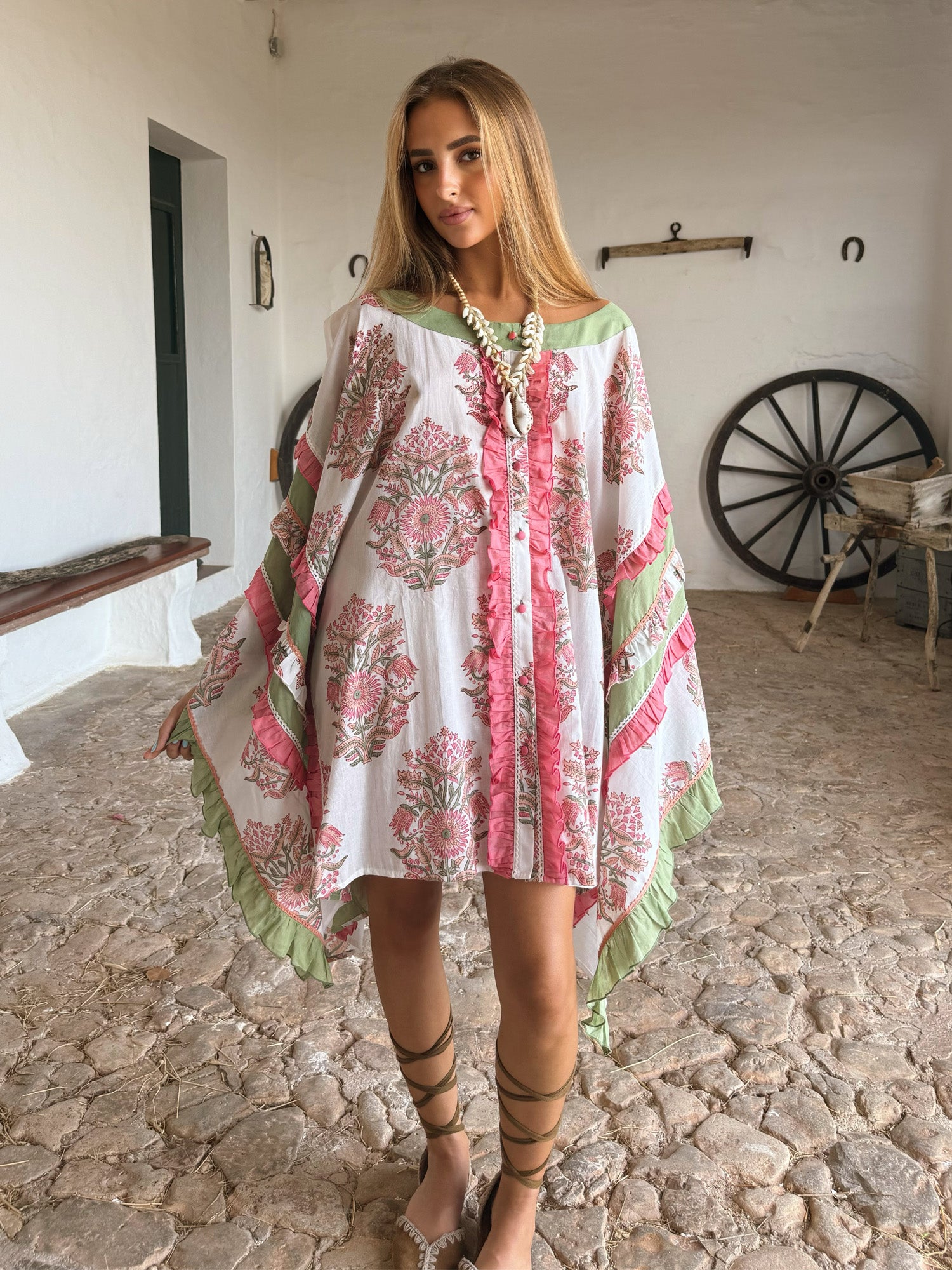 Artrutx Kaftan Floral Green