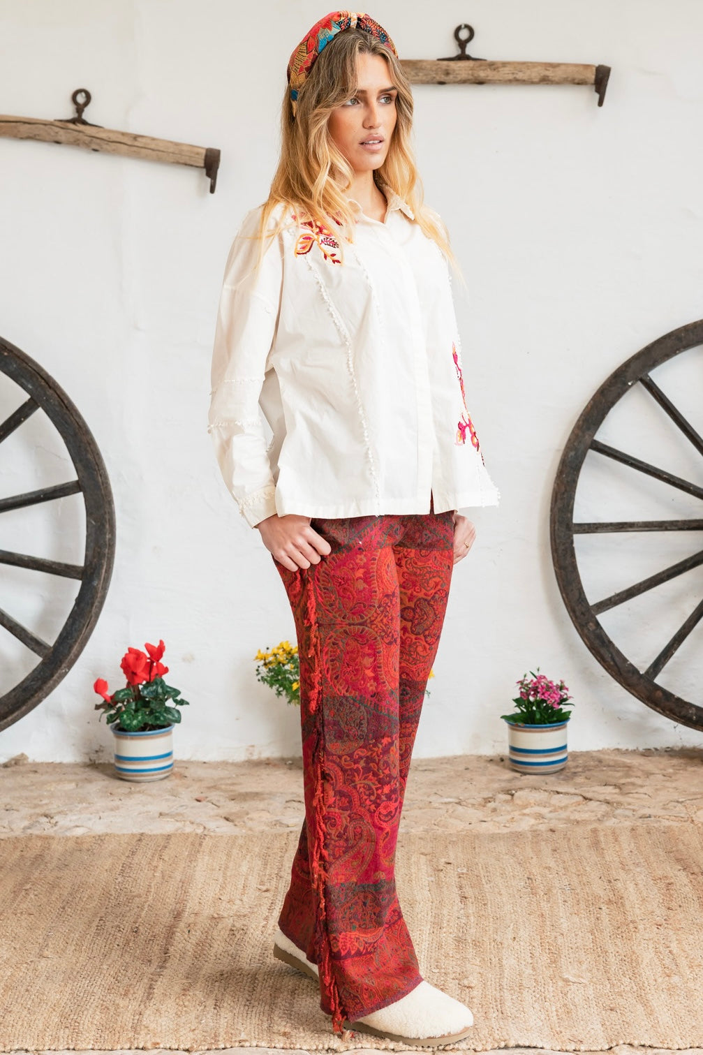 Sa Mesquida Pants Wool 100% Burgundy