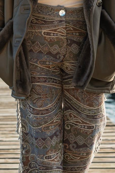 Sa Mesquida Pants Wool 100% Blue-Greey