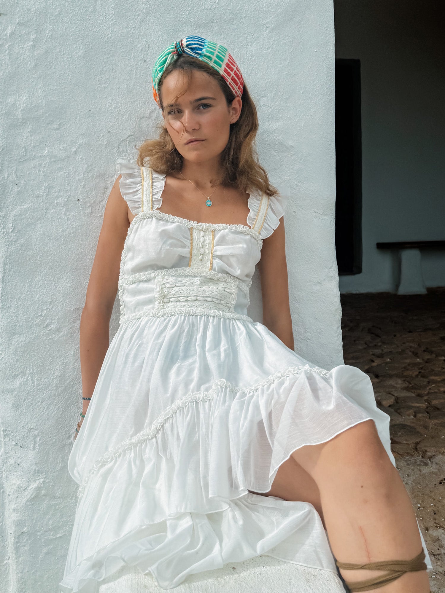Alaior Long Dress White