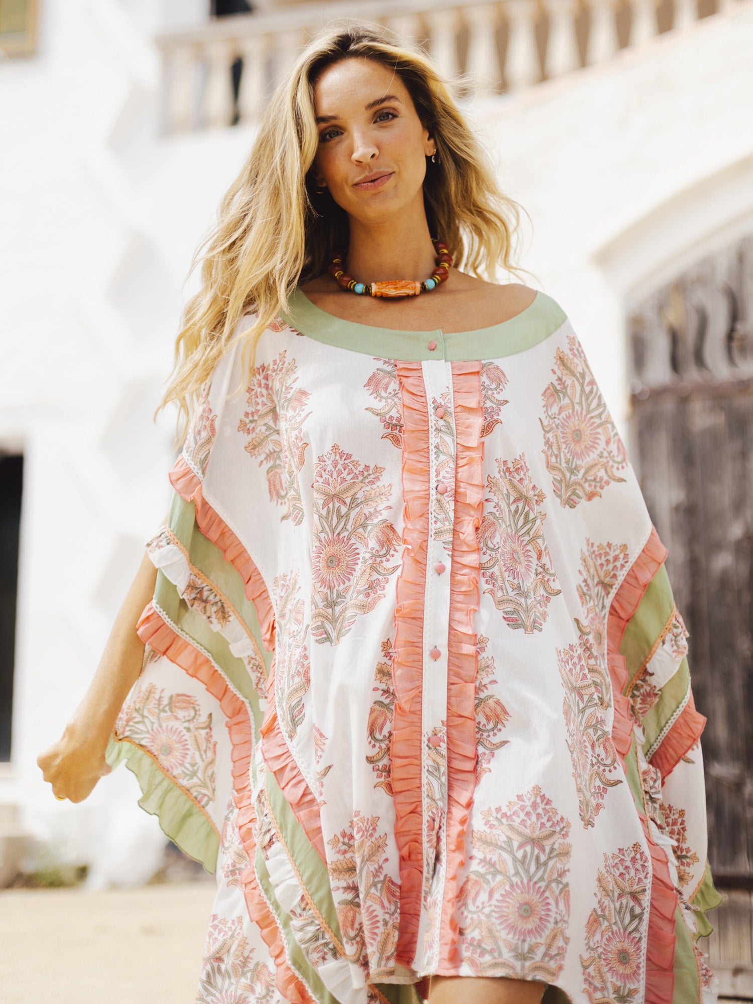 Artrutx Kaftan Floral Green