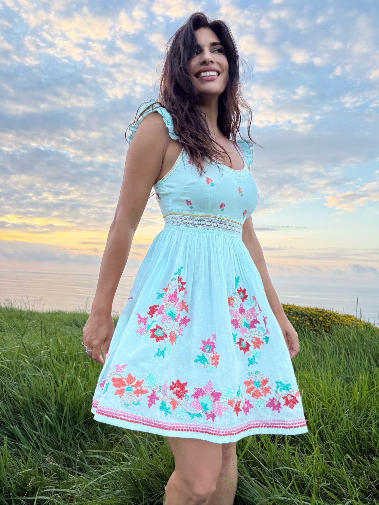 Son Saura Short Dress Blue