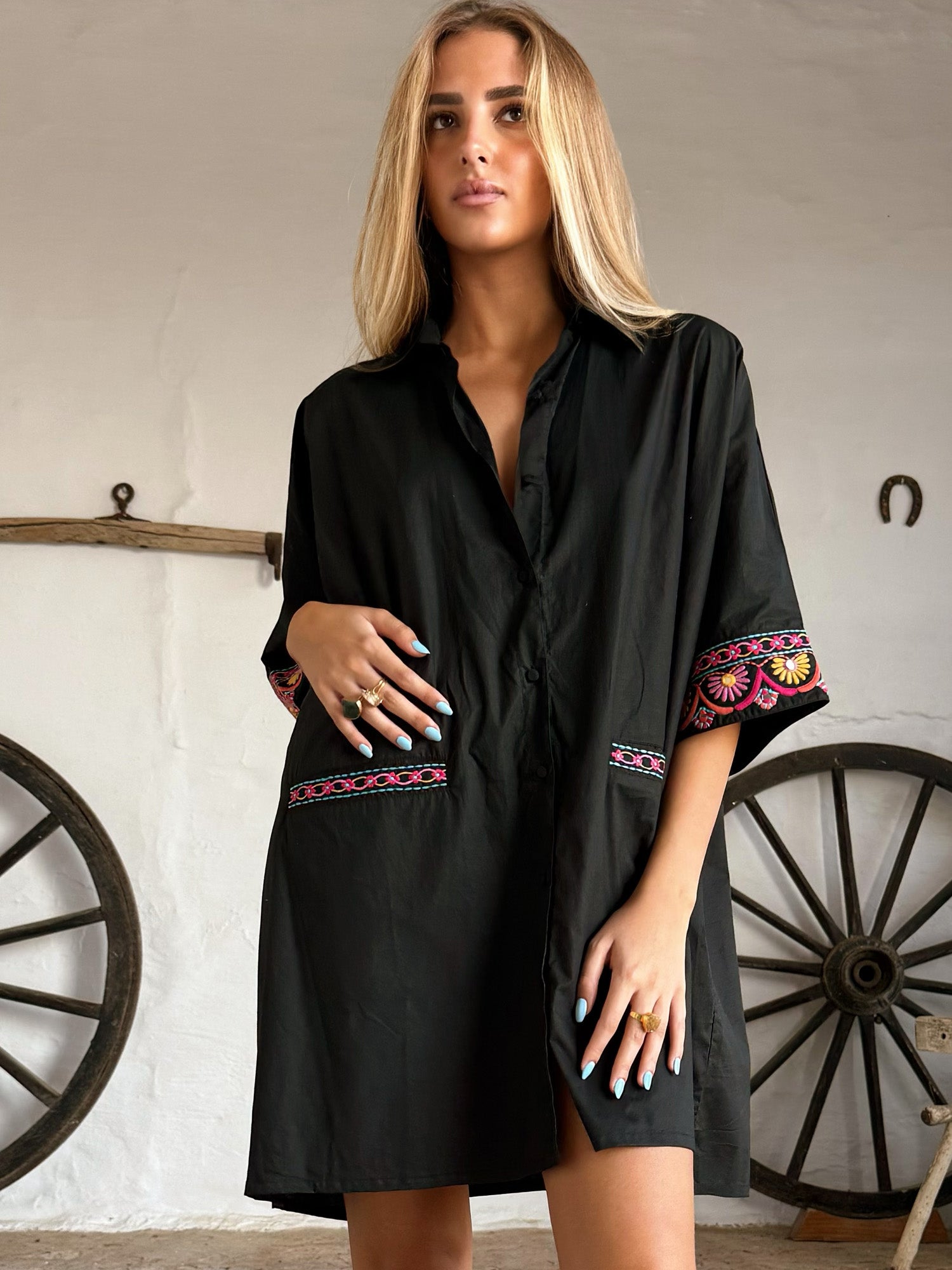 Mitjana Blouse Dress Black (B2B)