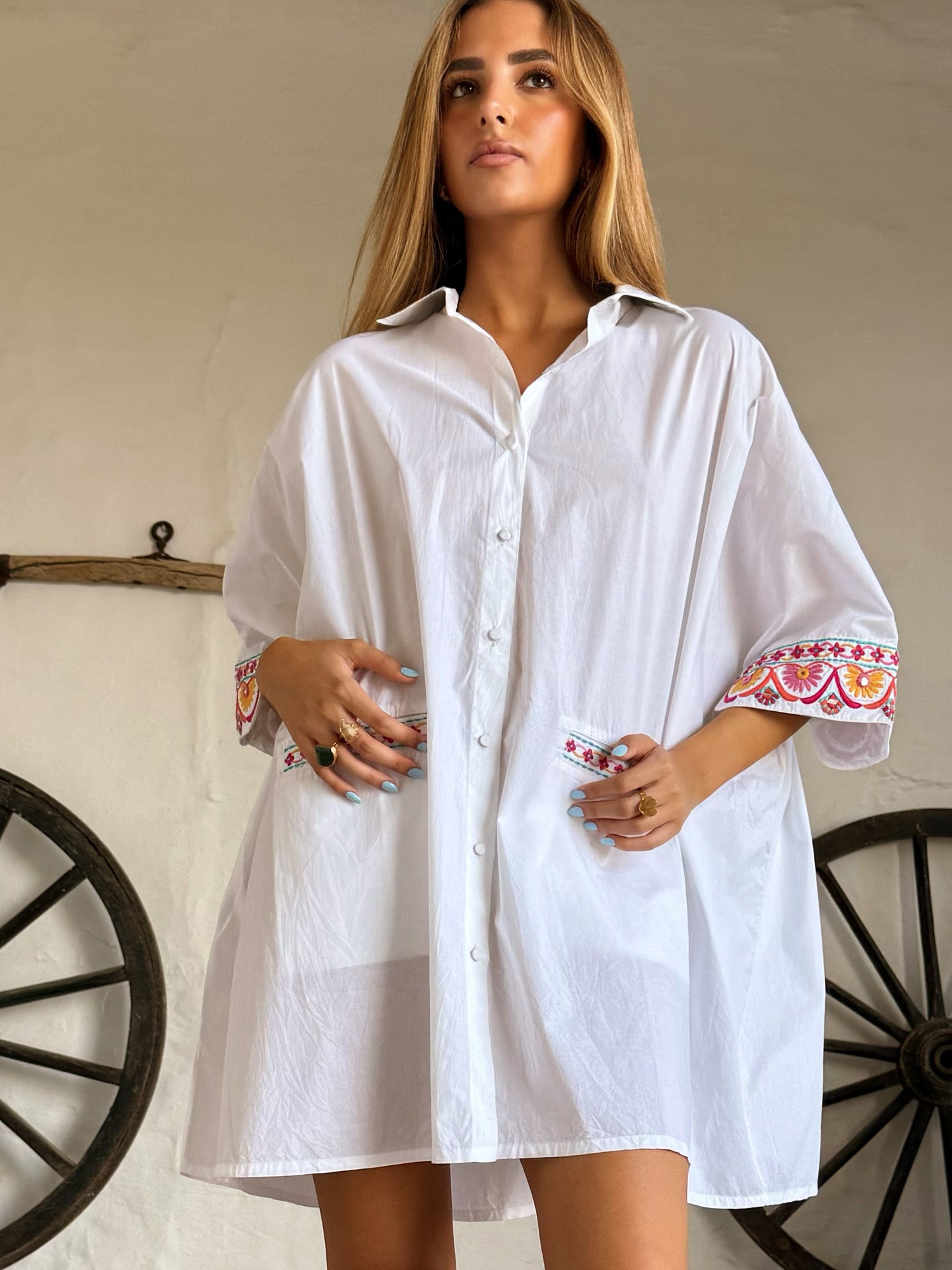 Mitjana Blouse Dress White (B2B)