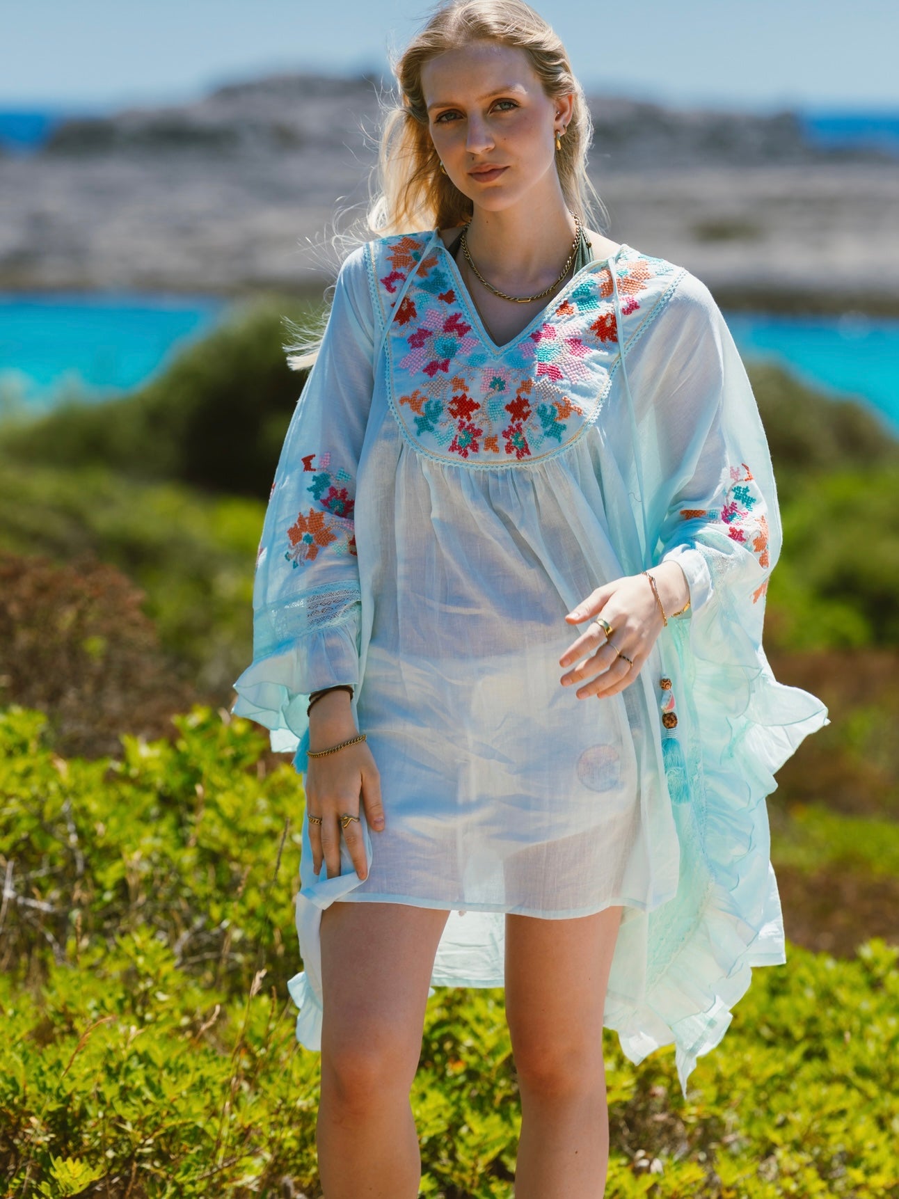 Pregonda Short Kaftan Blue