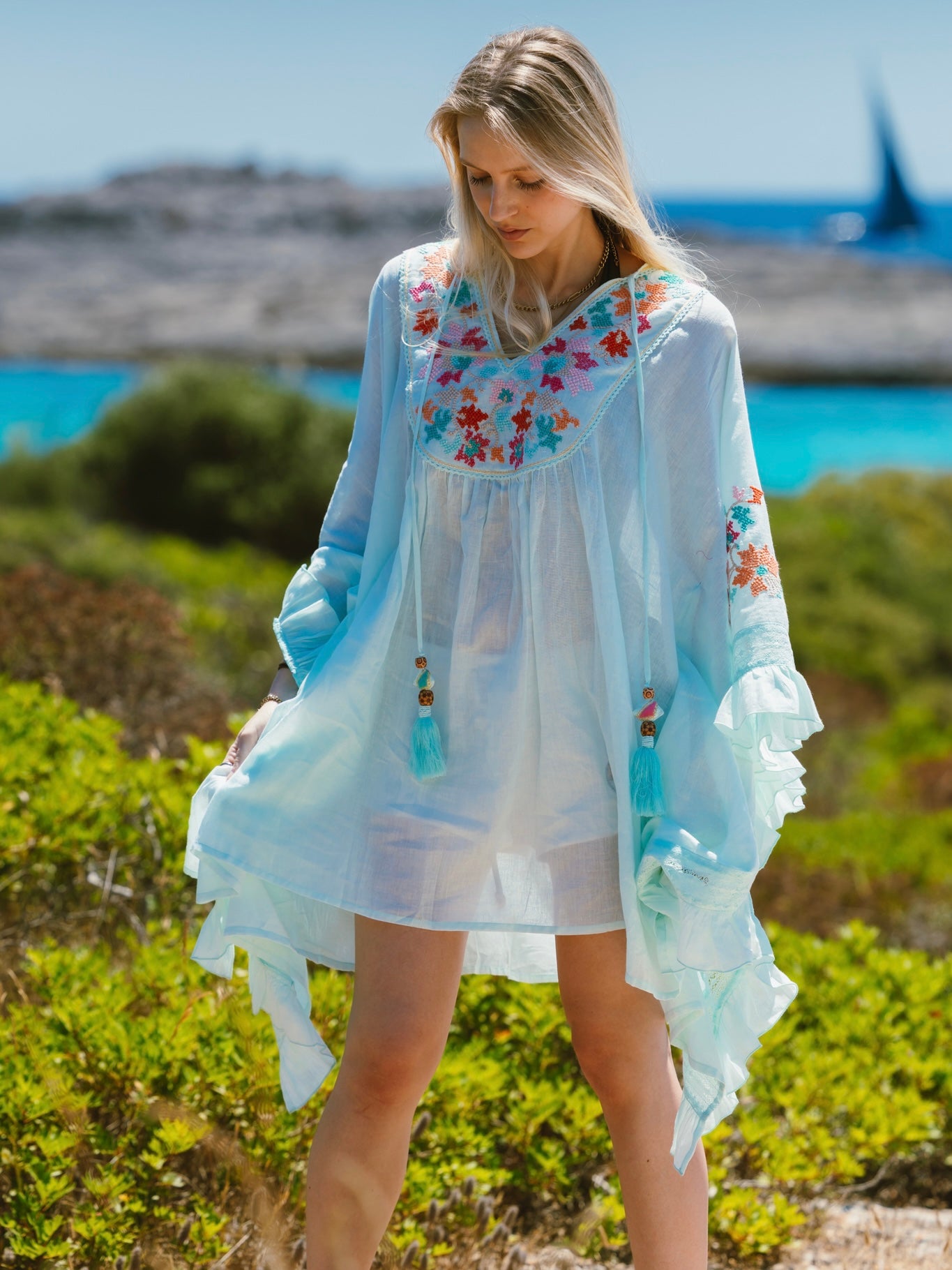 Pregonda Short Kaftan Blue