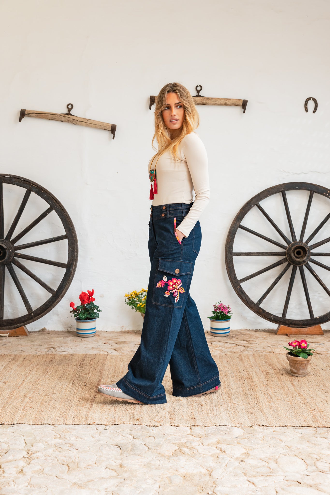 Presili Denim Pants Embroidery