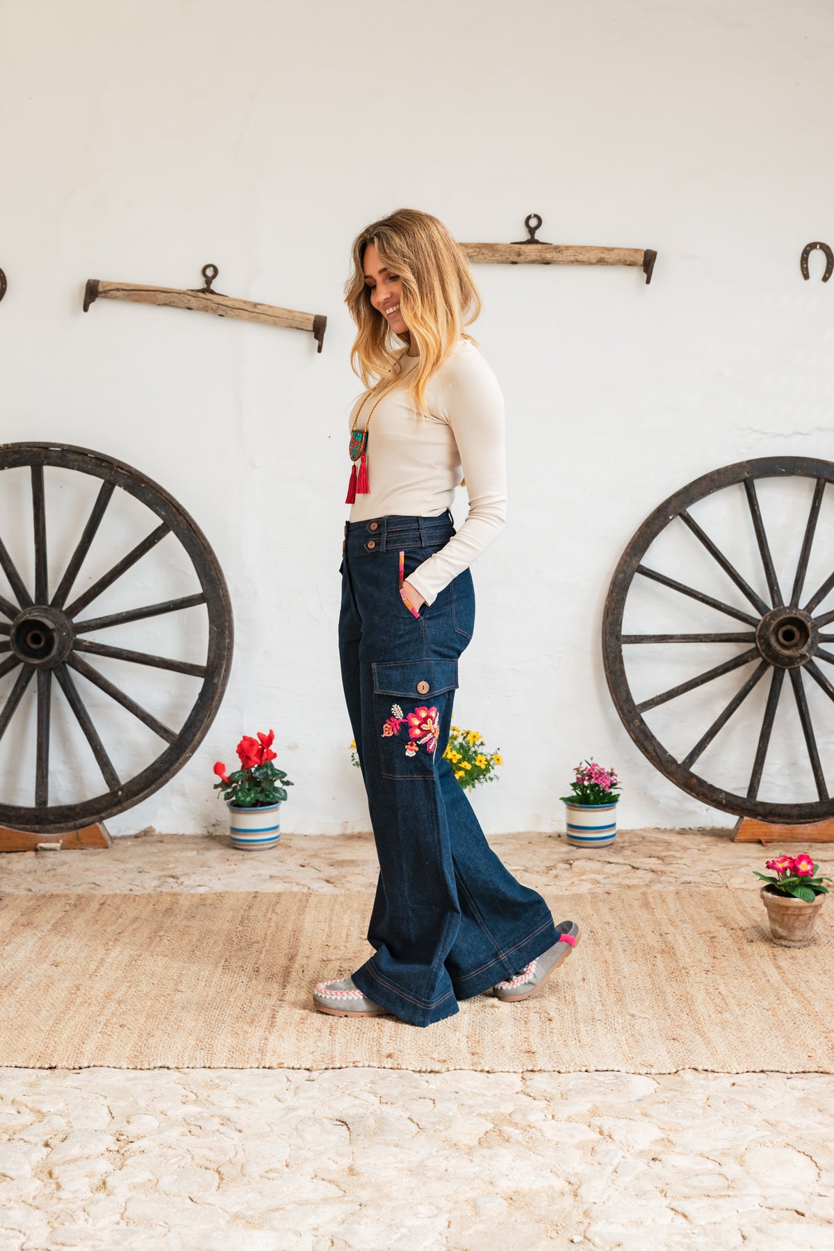 Presili Denim Pants Embroidery