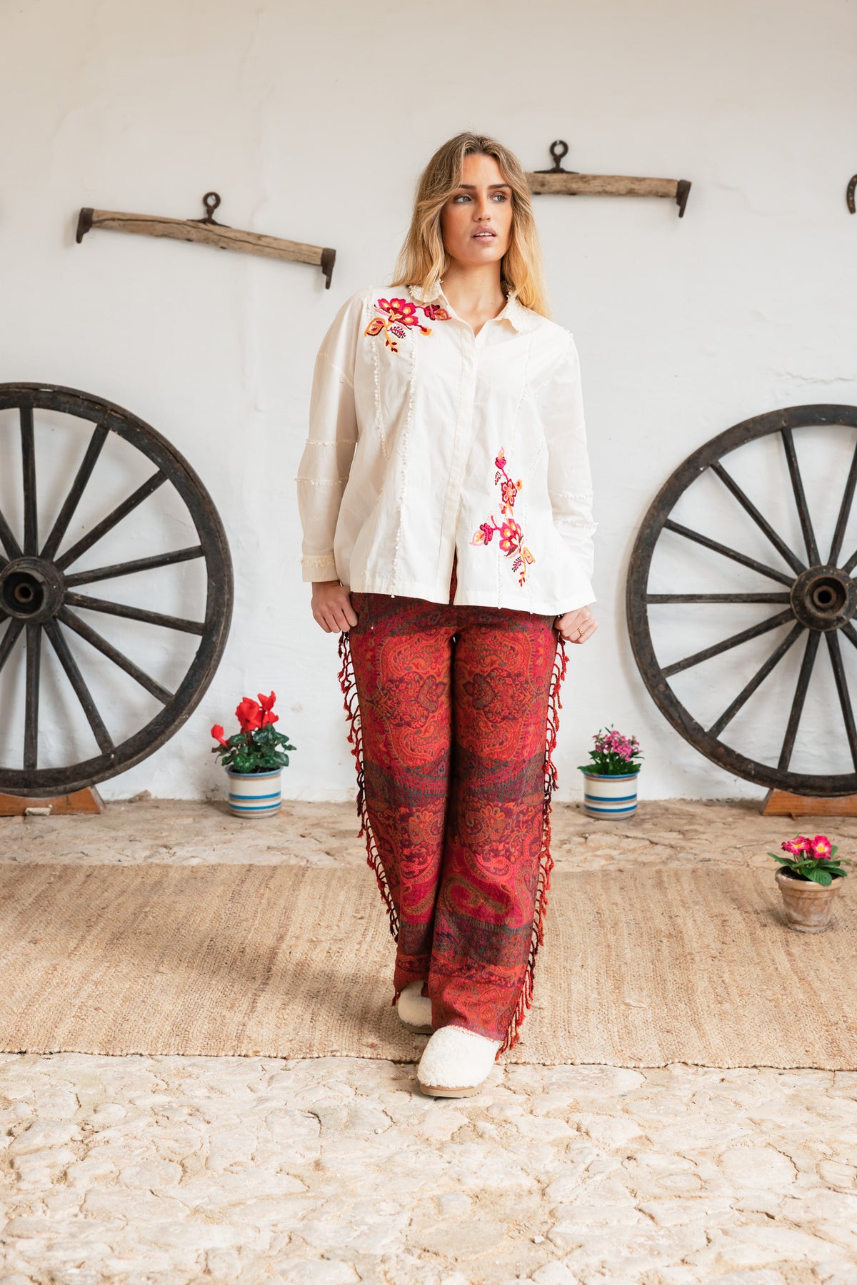 Sa Mesquida Pants  Wool 100% Burgundy