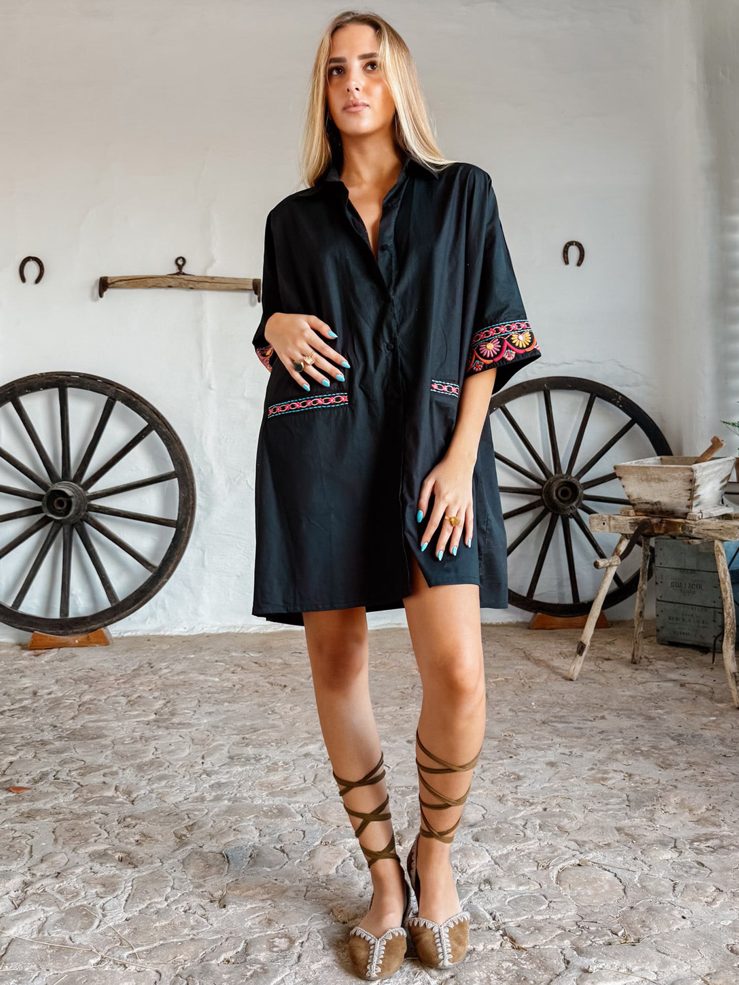 Mitjana Blouse Dress Black