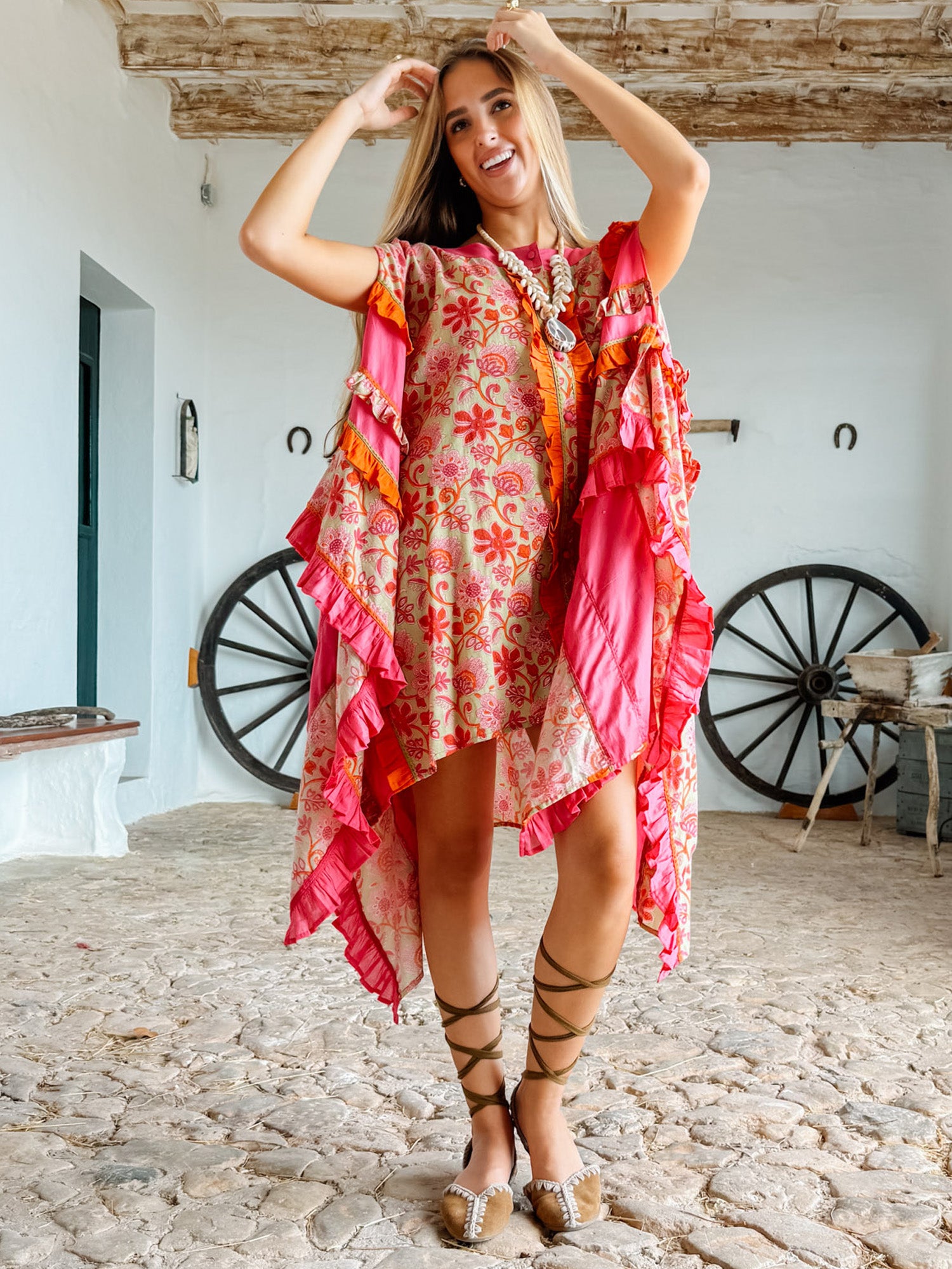 Artrutx Kaftan Floral Pink