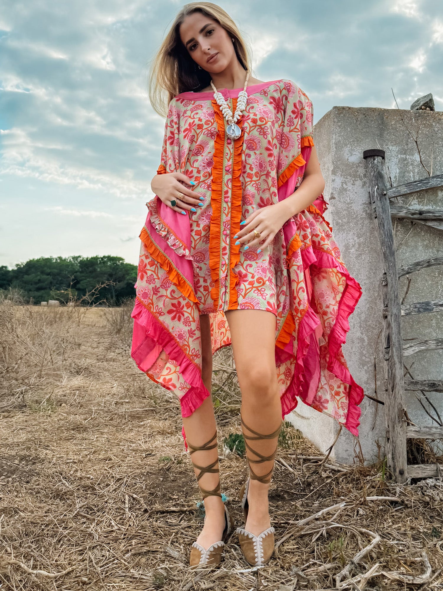 Artrutx Kaftan Floral Pink