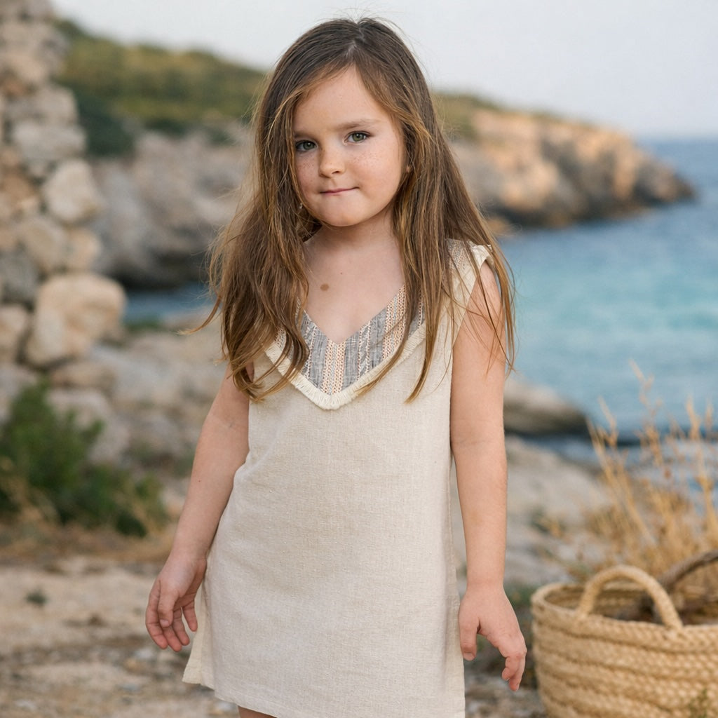 Tawang Dress Kids Cream